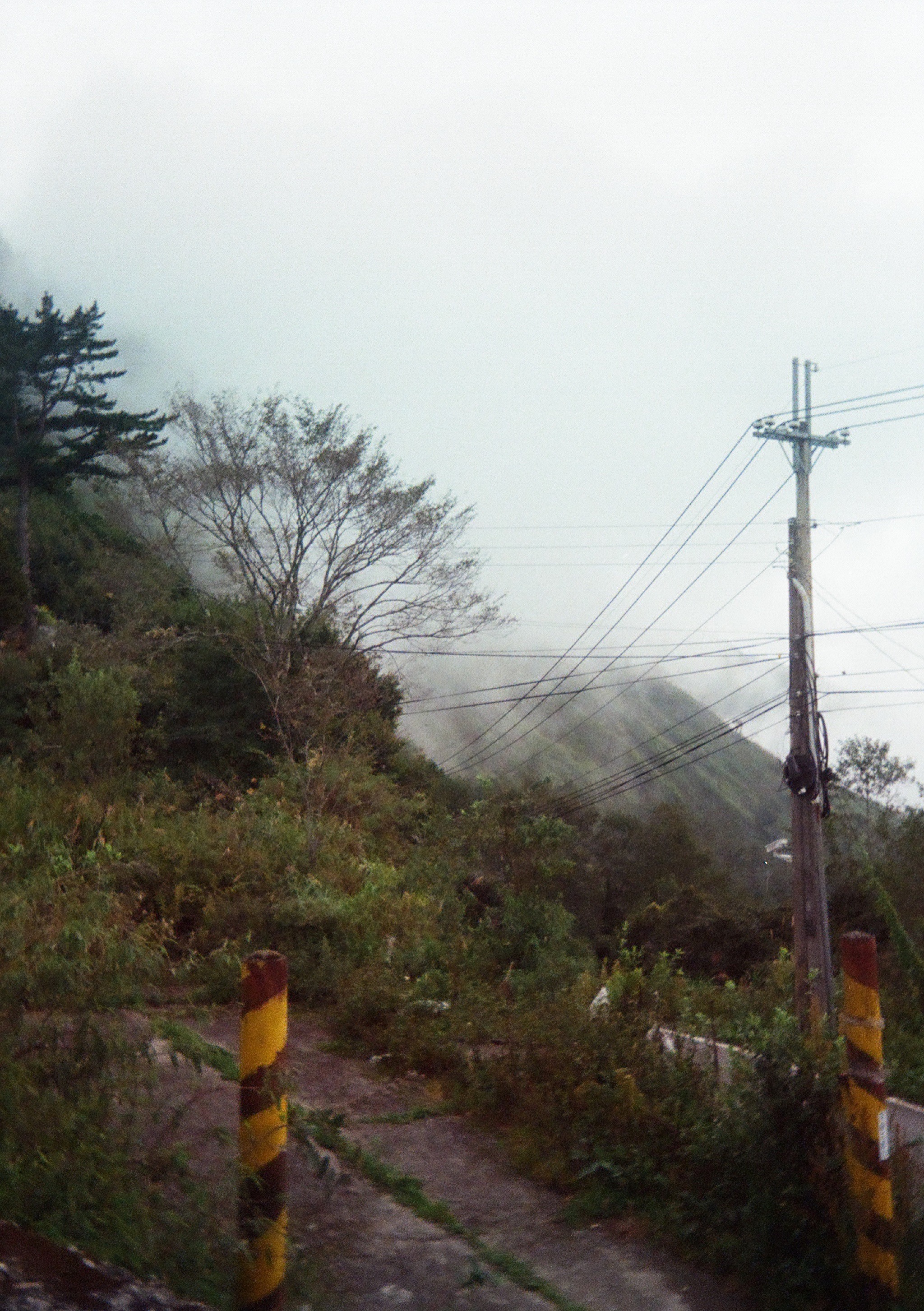 View of a foggy mountain